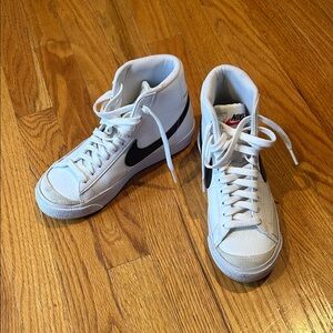 Nike White and Black High-Top Blazer Sneakers